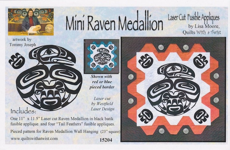 DIY Mini Raven Salmon Laser Cut Fusible Appliqué Lisa Moore