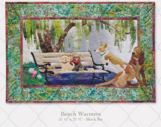 Bench Warmers, Mckenna Ryan, Dog Park Quilt Pattern Series, Block 6