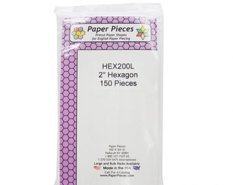 Paper Pieces Hexagon Paper Piecing Shapes 2 inch, (150 pieces) Precut Paper Shapes for English Paper Piecing DIY