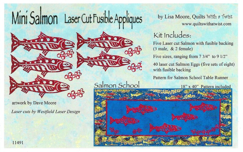 Lisa Moore Mini Killer Whale Laser Cut Fusible Appliqué Quilting Appliqué Only