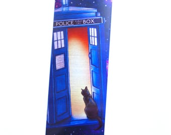 Tardis Cat Metal Bookmark