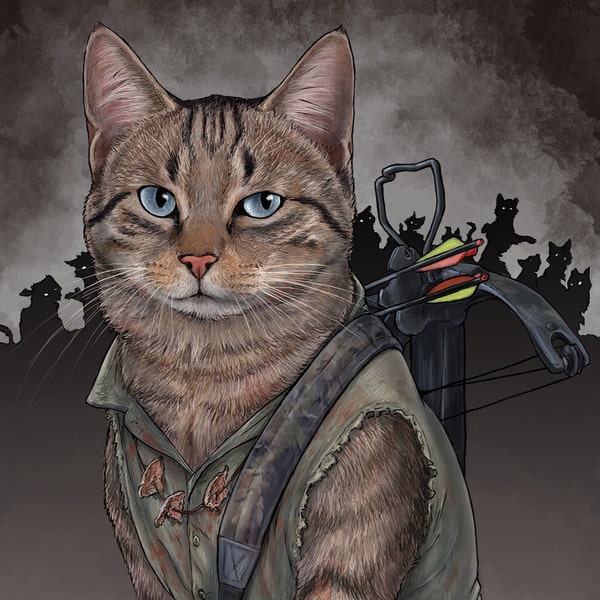 Daryl Dixon cat 8.5"x11" Print