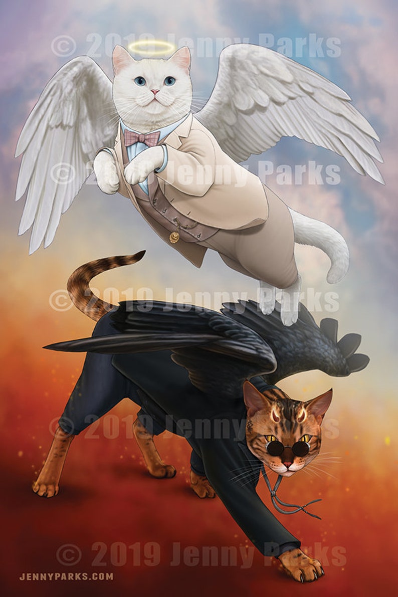 Good Omens Cats 4x6 Postcard Etsy