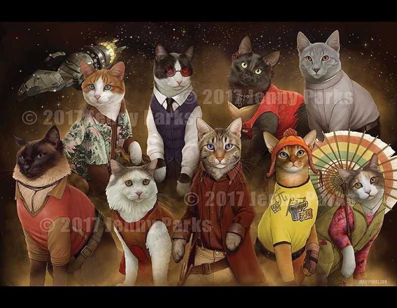 Firefly Cats 8.5x11 Print Etsy