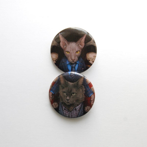 Hannibal and Will Cat 1.5" pinback buttons