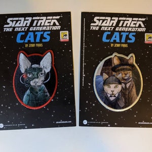 Star Trek: TNG Cats Locutus & Data Iron On Patches (Signed)