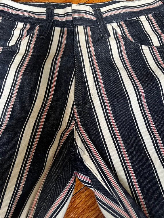 1960s Dude Striped Denim Shorts | Kid’s Size 16/W… - image 6