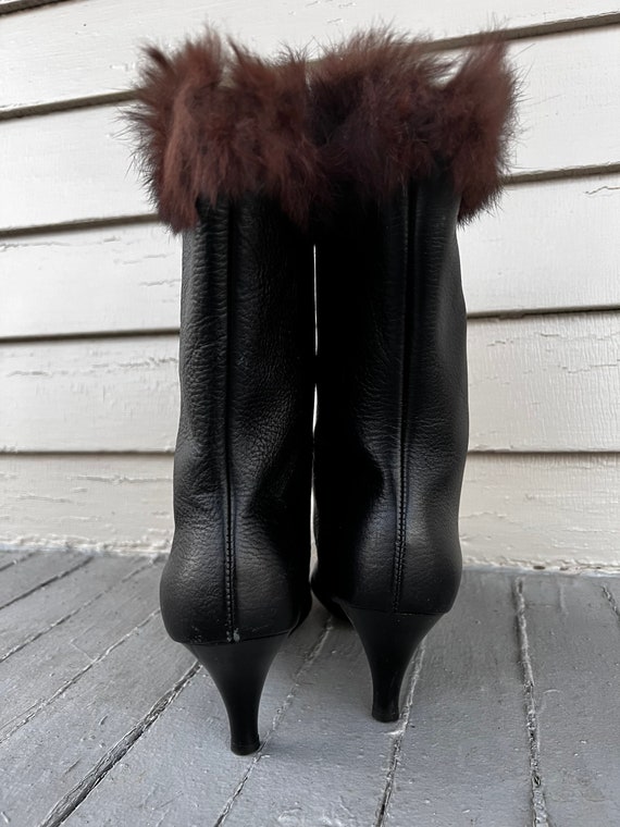 1970s Deadstock Lined Leather Winter Boots with F… - image 6
