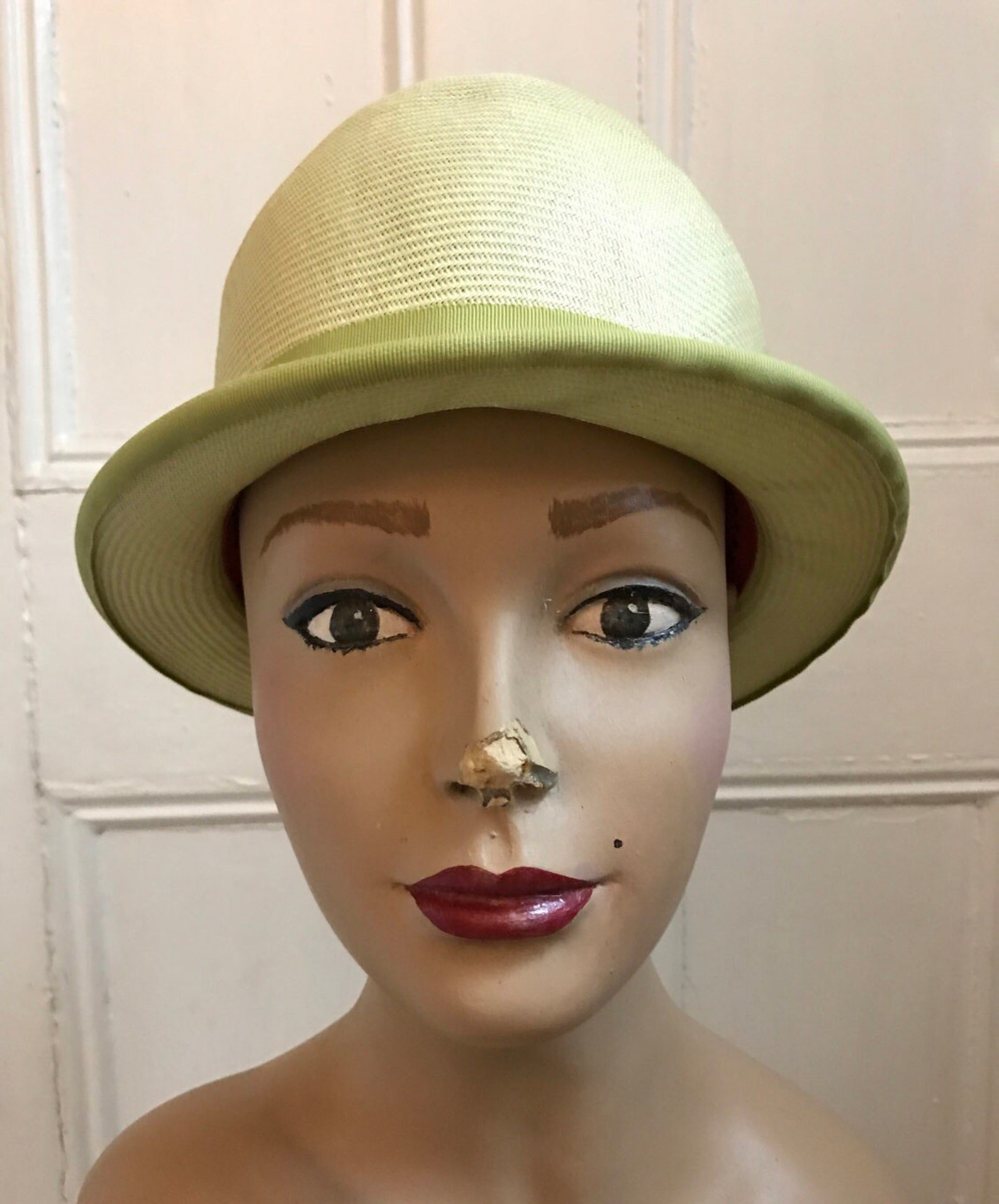 1960s Mint Green Straw Bucket Hat Mr. John Classic Etsy