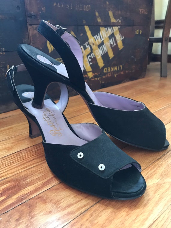 1950s Deadstock LaRose Slingback Peeptoe Heels