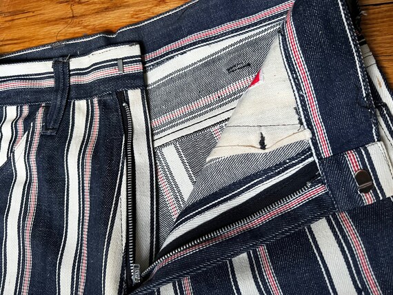 1960s Dude Striped Denim Shorts | Kid’s Size 16/W… - image 4