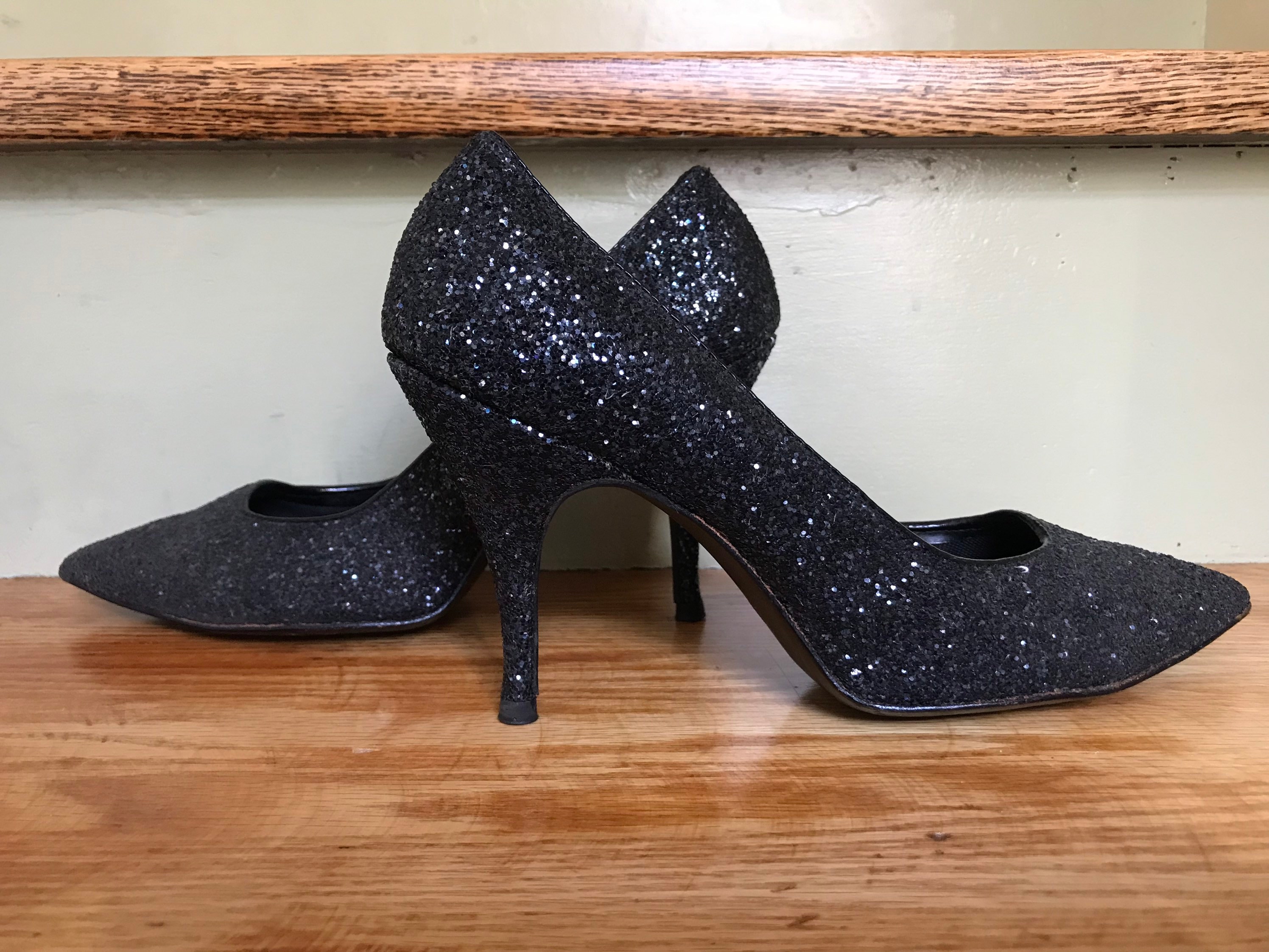 Black heels glitter top