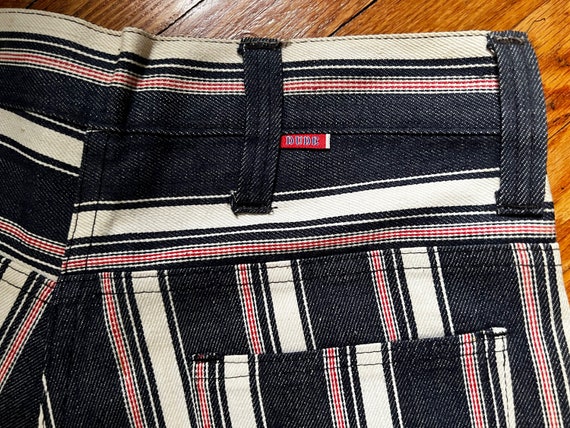 1960s Dude Striped Denim Shorts | Kid’s Size 16/W… - image 3