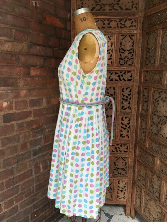 1960s Polka Dot Sundress Vintage Swiss Dot - image 3