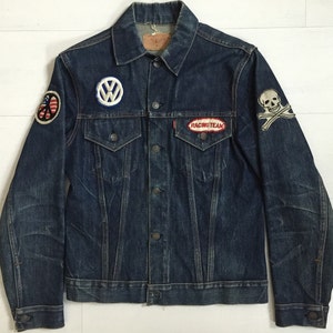 1969 Levis Big E Denim Jacket With Patches Vintage Jean Jacket