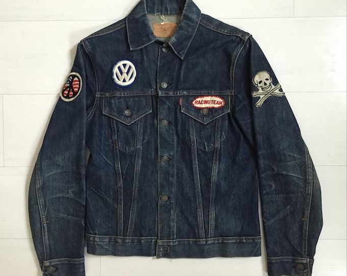 Featured listing image: 1969 Levis Big E Denim Jacket With Patches Vintage Jean Jacket