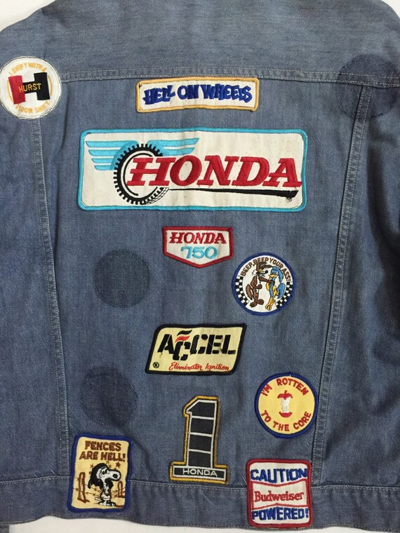 1970s Genuine Roebucks Denim Jacket With Patches … - image 4