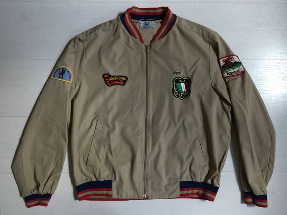 1980s Izod Lacoste Jacket With Patches And A Bi Swing Back