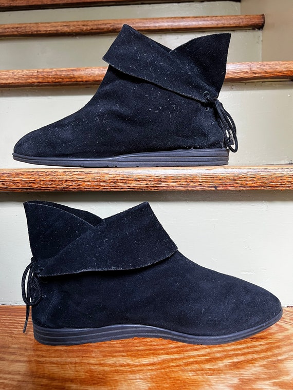 1980s Black Suede Moccasins - image 1