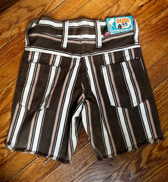 1960s Dude Striped Denim Shorts | Kid’s Size 6 - image 1