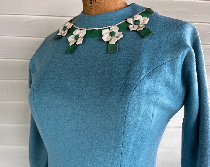 Featured listing image: 1950s Wool 3/4 Sleeve Dress by La Shack in Locust Valley, NY
