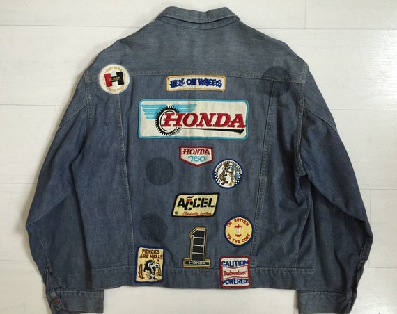 1970s Genuine Roebucks Denim Jacket With Patches … - image 3