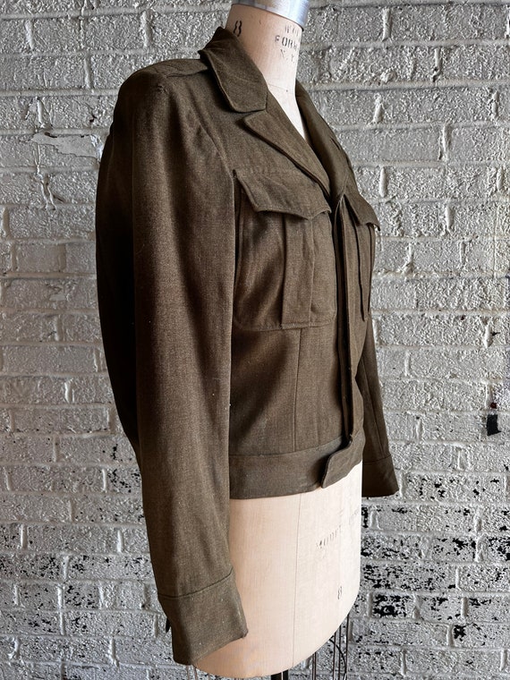 1960'S US Military Issue Wool Trousers, Made in USA, Men's Size W34 (approx.), Vintage wool Khaki type sage green Vintage Second Hand main image 1