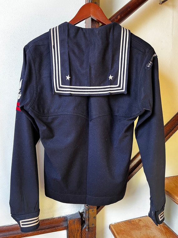 1940s Navy Blue 100% Wool Sailor Jumper | Dress Uniform 1940s Navy Blue 100% Wool Sailor Jumper | Dress Uniform