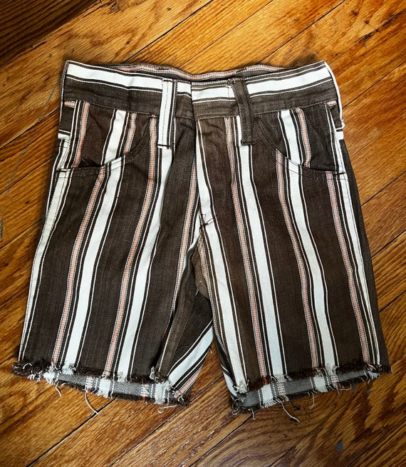 1960s Dude Striped Denim Shorts | Kid’s Size 6 - image 2