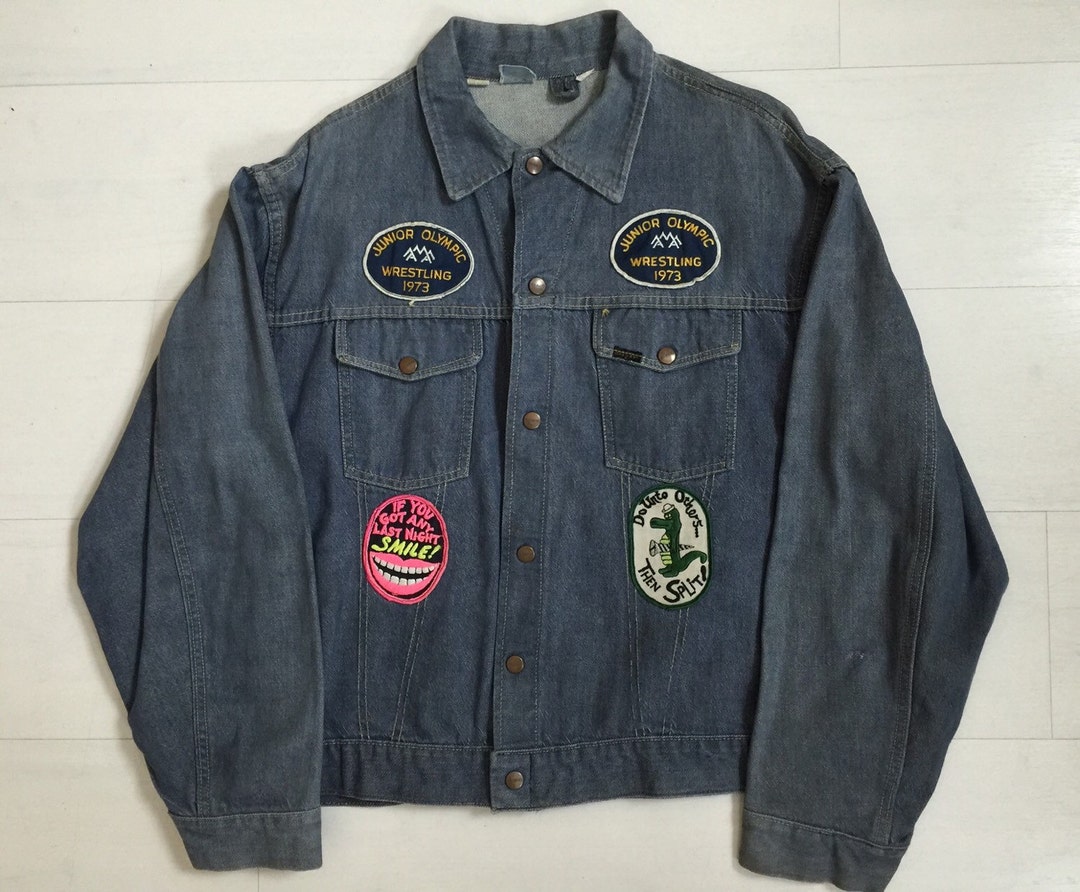 1970s Genuine Roebucks Denim Jacket With Patches Vintage - Etsy