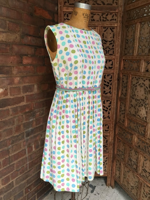1960s Polka Dot Sundress Vintage Swiss Dot - image 2