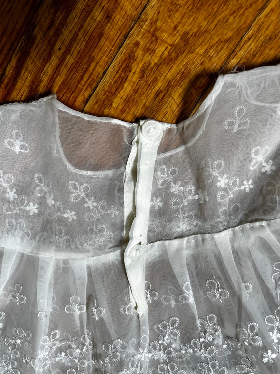 1950s Sheer Off-White Baby Dress | Baptismal Gown - image 3
