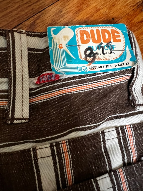 1960s Dude Striped Denim Shorts | Kid’s Size 6 - image 6