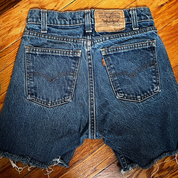 1970s Levi’s Orange Label High Waist Denim Cutoffs | waist: 27”