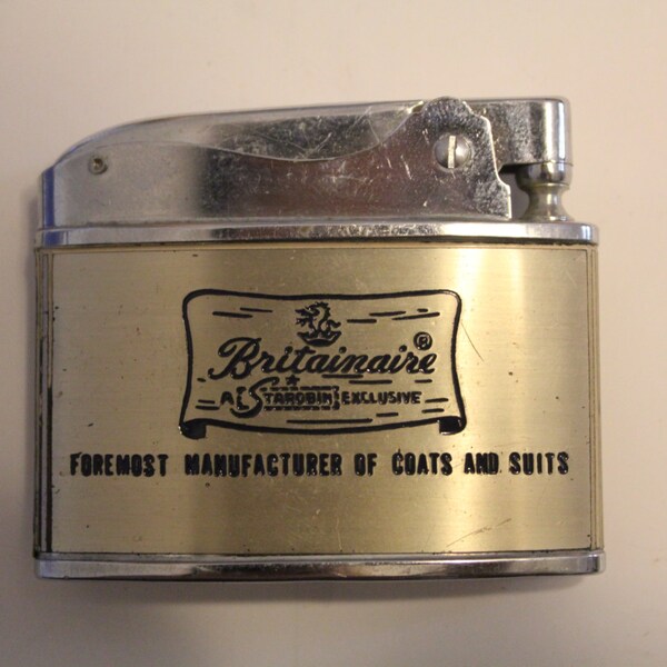 1950s Mastercraft Lighter with Britainaire/Samuel Starobin Advertising Vintage Souvenir