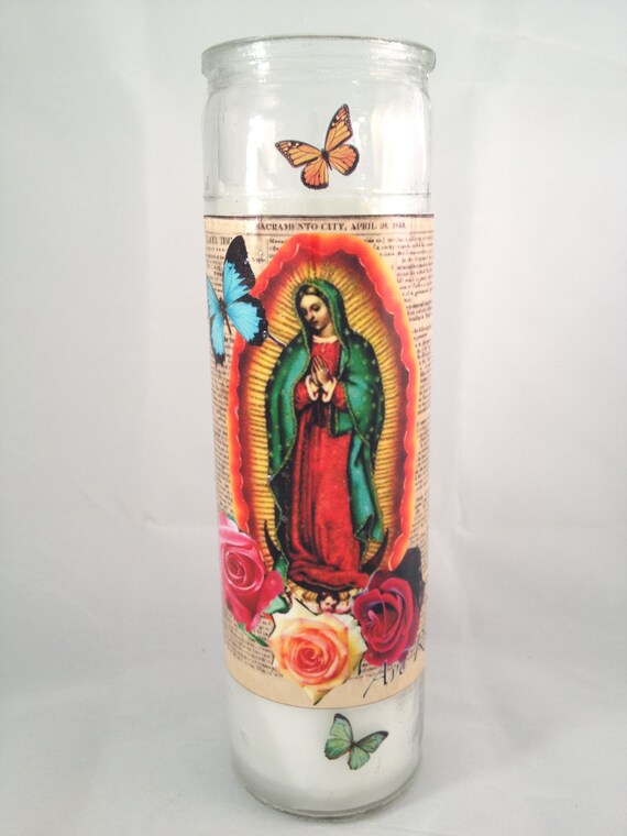 Items similar to Virgen De Guadalupe Candle on Etsy