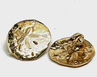 Vintage Trifari clip on sun dollars gold beach sea