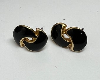 Vintage black opposing moons enameled and small