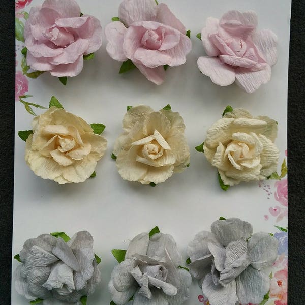 PASTEL PAPER ROSES, Prima Flowers, Prima Lavender Flowers, Paper Roses, Spring Mix Flowers, Crepe Paper Flowers, Prima Crepe Flowers