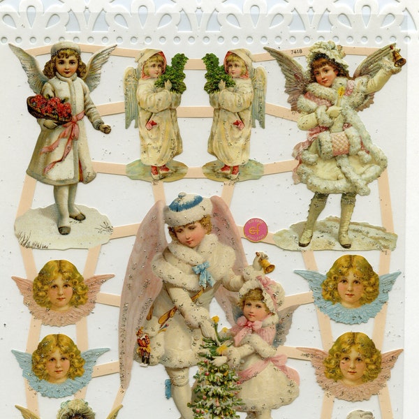 Christmas Angel SCRAP RELIEFS, Angel Scrap Reliefs, Victorian Angels, Paper Angels, Angel Die Cuts, Victorian Christmas, ef Scrap Reliefs