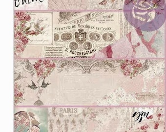 Love Story PAPER PAD, Prima Love Story, Love Story 6 X 6 Pad, 6 X 6 Card Stock, Distressed Card Stock, 6 X 6 Paper, 6 X 6 Paper Pad