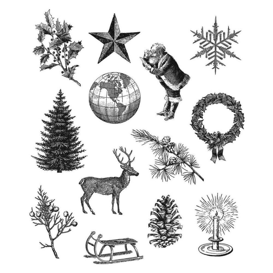 CHRISTMAS STAMPS Tim Holtz Stamps Holiday Things Stamps Etsy