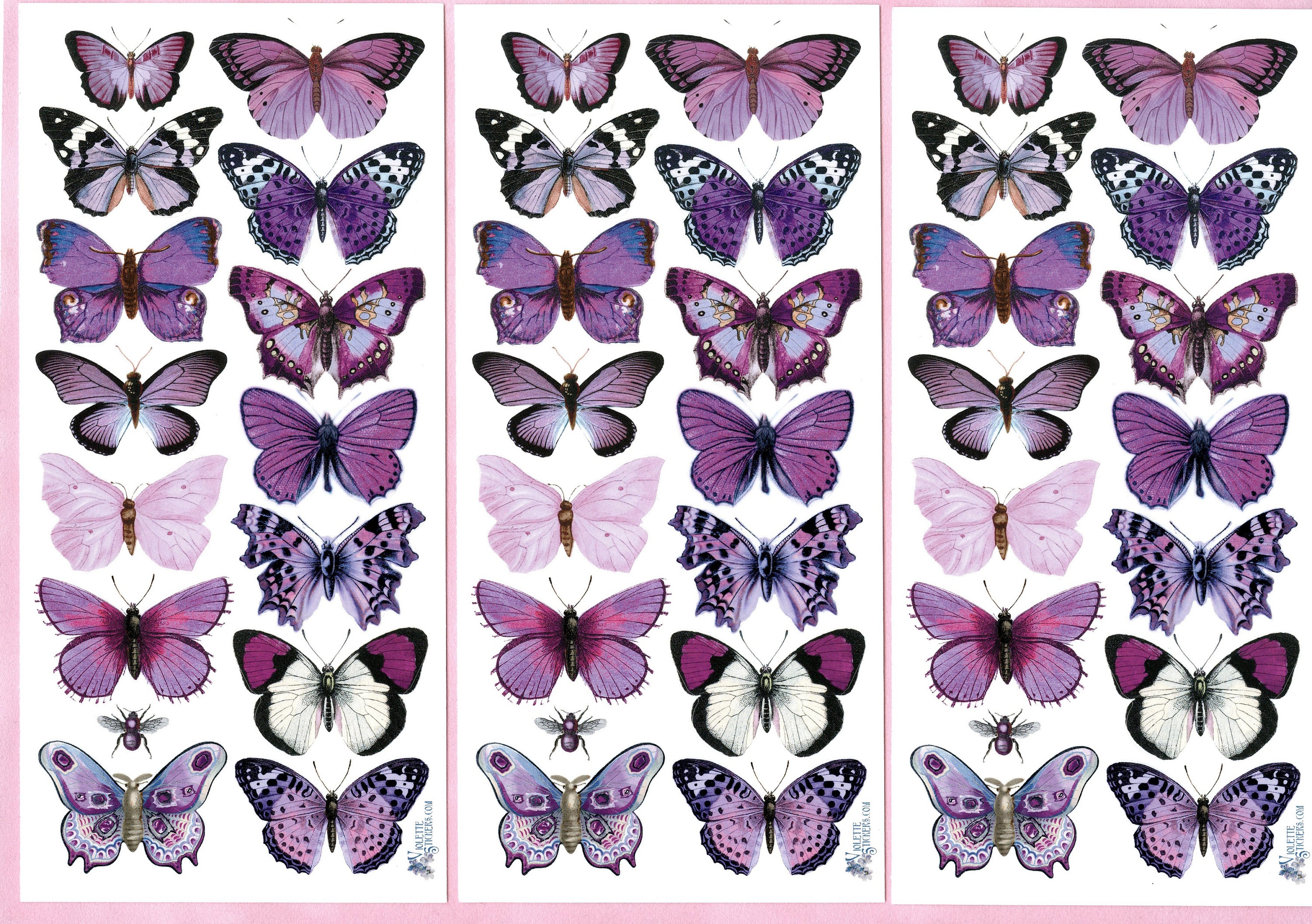 BUTTERFLY STICKERS Purple Butterfly Stickers Nature Etsy