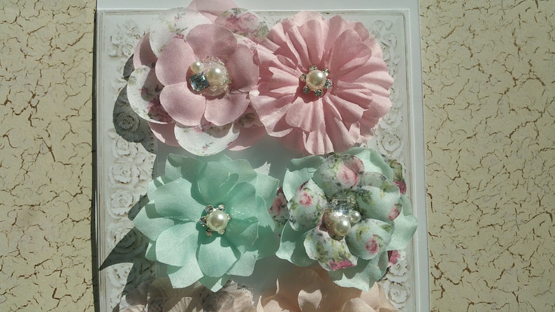 Prima Misty Rose Prima Flowers Flowers with Pearls Misty Rose Flowers Pastel Flowers Pearl Embellished Flowers Pastel FABRIC FLOWERS