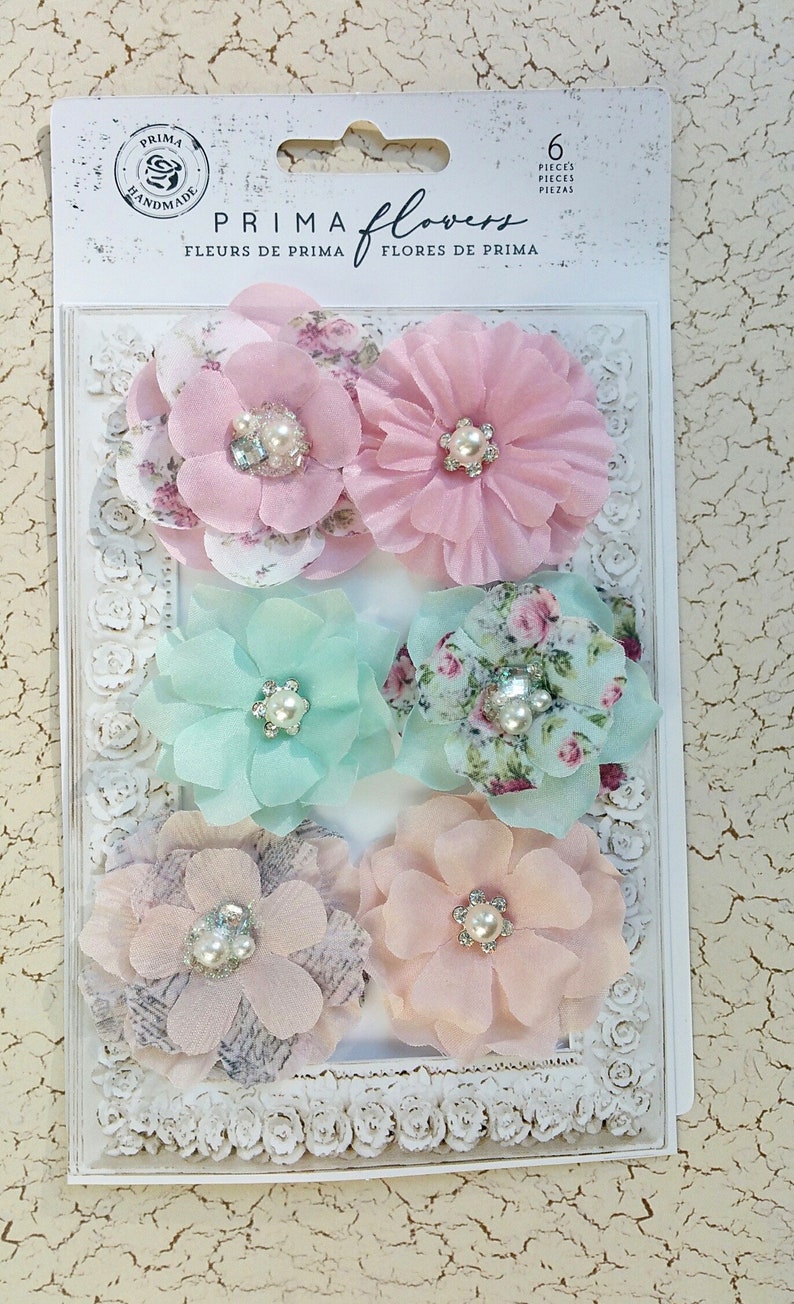 Prima Misty Rose Prima Flowers Flowers with Pearls Misty Rose Flowers Pastel Flowers Pearl Embellished Flowers Pastel FABRIC FLOWERS