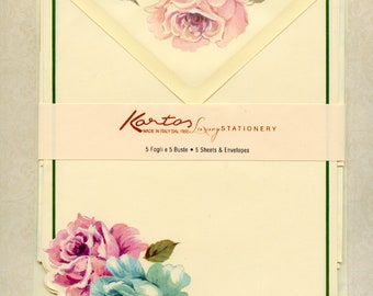 Roses in Cosmos Personalized Stationery Set Pen Pal Writing Set Flower Blooms Gift for Mom