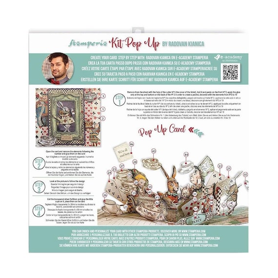 Stamperia SBPOP05 Tunnel Pop-Up-Kit – House Of Roses, Für Kartenbasteln, Mit Silikonform
