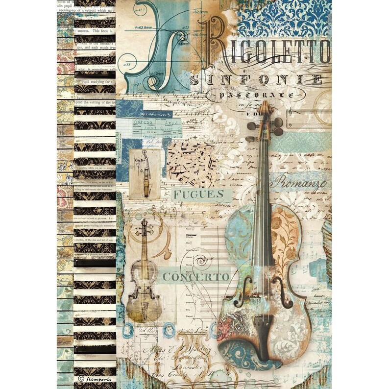 1 Sheet Stamperia A4 Rice Paper 21 x 29.7 cm Decoupage Collage A4 Christmas Reindeer