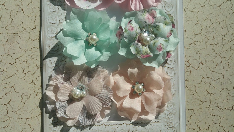 Prima Misty Rose Prima Flowers Flowers with Pearls Misty Rose Flowers Pastel Flowers Pearl Embellished Flowers Pastel FABRIC FLOWERS