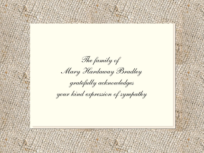Sympathy Acknowledgements 25 foldover notes & envelopes Etsy